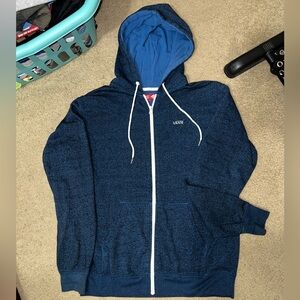 Vans Men’s Deep Blue With White Accents Zip-Up Hoodie